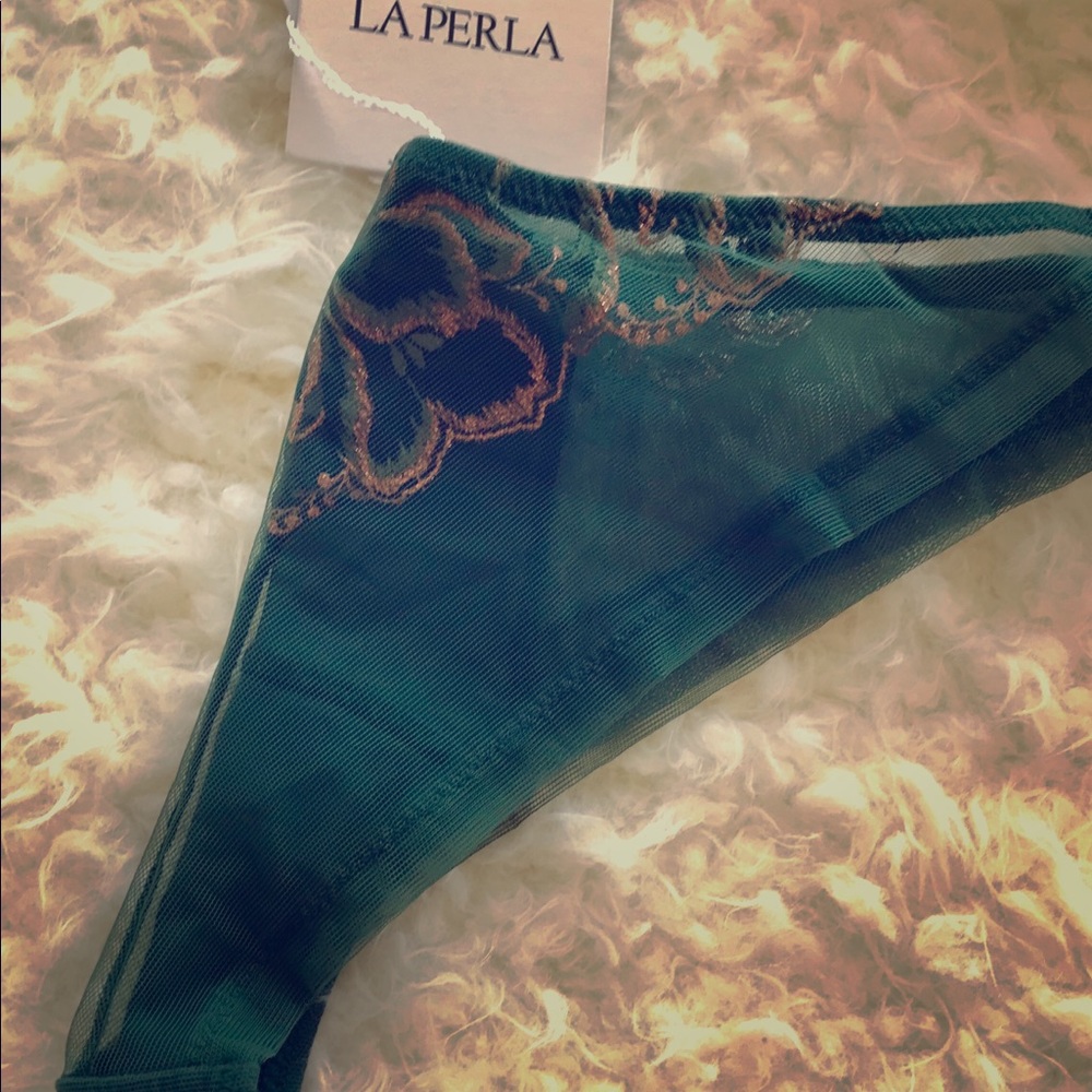 La Perla Green and Gold Panties NWT  size Small